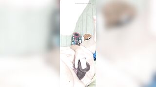Big Obese Honey Legs Spread Wide Big Black Cock Cums for a Ride