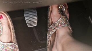 Heavy Traffic Pedal Pumping in Boho Slides: Low-cut Ethnic Dress POV