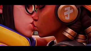 Lesbian AI grok Imagine clip from videogame valorant by riot games, Killjoy and Raze