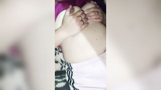 Touching my boobs whilst lying down