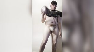 Maolo in Shoulder Pads like a Quarter Back Jerking!