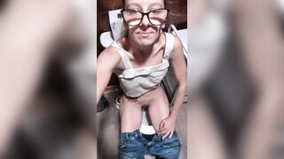 Gal Peeing In Toilet: POV Selfie