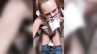 Gal Peeing In Toilet: POV Selfie