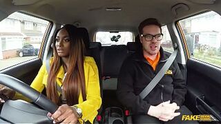 Jai James Kissed Him, Then Took Hardcore Doggy and Cum on Her Ebony Pussy - Fake Driving School