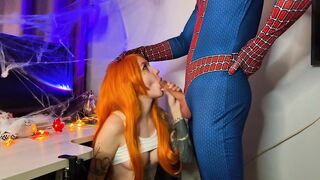 Mary Jane got into Spider-Man's web and was drilled hard