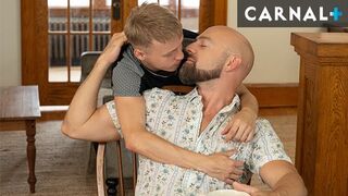 Sexy Noah White is rimmed, fucked and bred by stepdad Adam Snow