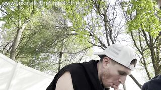 Step Bro Sucks Him Off in the Backyard Til This stud Busts