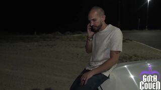 Clown statues attack a stranded traveler