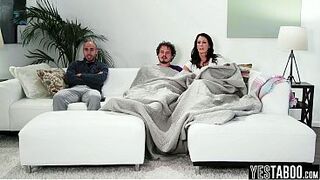 Big titties mature MILF step mother seduces and fucks step son in front of oblivious hubby