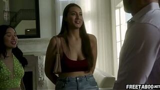 Three-some Fuck With Step Sisters, Cum Inside Both Of 'em! Please, Cum Inside Me