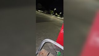 Waiting for the bus early in the morning