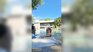 BBW Couple Love to Kissing the Pool!
