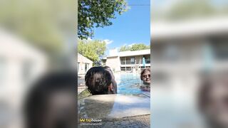 BBW Couple Love to Kissing the Pool!