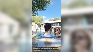 BBW Couple Love to Kissing the Pool!