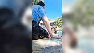 BBW Couple Love to Kissing the Pool!