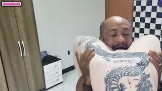 I surprise my lover he can't resist screwing me and he makes me take two spoonfuls of cum