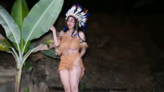 Excited Colombian with Huge Tits Plays with Her Vagina and Rides on a Big Jock in the Middle of the Forest - Jenifer Play