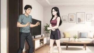 She Caught Me Looking her workout and castigate me as blowjob