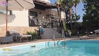 Stranger in My Pool and Soon Inside My Cunt