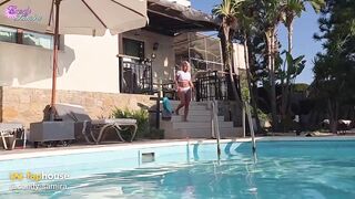 Stranger in My Pool and Soon Inside My Cunt