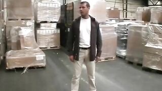 Sex in the Warehouse with two Men