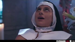 Futa Nun Creampie & Deepthroat - Alexa Flexy & Sarah Heizel