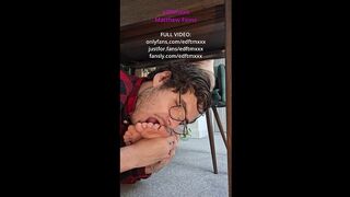 Sniffing, Licking, And Sucking My Feet Under My Desk