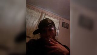 Smokin' and Gooning Oregonleatherboy Sporting WW2 Leather Bomber and Baseball Hat