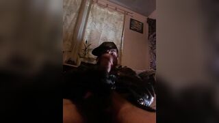 Smokin' and Gooning Oregonleatherboy Sporting WW2 Leather Bomber and Baseball Hat