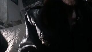 Oregonleatherboy Gooning Gone Wild Wearing WW2 Leather Bomber Jacket Smokin'