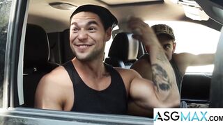 Hunk Stepbros Pound Favourable Inked Up Rod in a Steamy Roadside Romp!