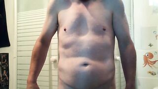 My body under the shower (18) with one testicle