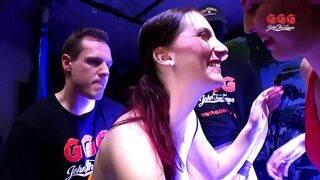 Harlots Deepthroat Ramrods and Get Facial Cumshots in Ggg Pool