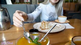 Remote Controlled Sex tool In Crowded Cafe - Letty Black