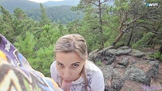 Cum Extraction in the Mountains - Sucked Off Instructor While Hiking