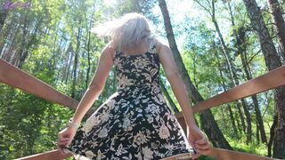 Remote controled sex toy in park - Pleasant milf gets an orgasm