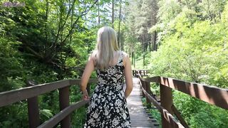 Remote controled sex toy in park - Pleasant milf gets an orgasm