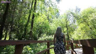 Remote controled sex toy in park - Pleasant milf gets an orgasm