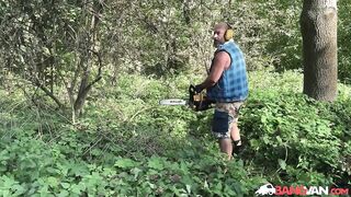 BangVan - Busty Jennifer Mendez Caught by Real Lamberjack in the Woods