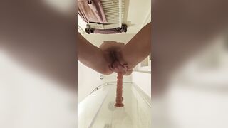 Orgasm from a SEX-TOY after a shower