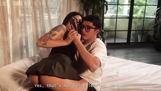 MILF Stepmom Has Anal Sex with a Big-Dicked Nerd Delivery Male! Fercat & Pipeboy