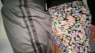 She grabs the dong of a stranger with a biggest erection.