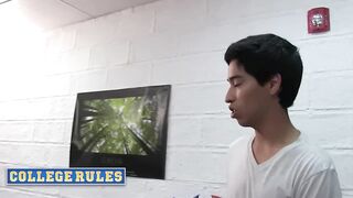 COLLEGE RULES - Shlong Size Contest Quickly Turns Into A Wild Orgy With Multiple College Cuties
