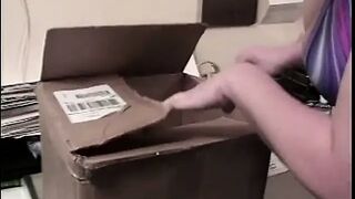 Busty golden-haired beauty fucks herself with sex-toy while holding vibrator to her clitoris