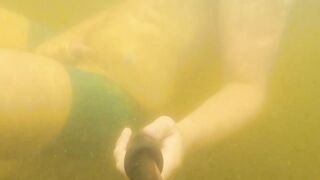 Swimming in underwear and jerking under water