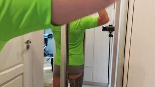 Masked Fitness Dude Showing Off His Muscles in Tight Shirt