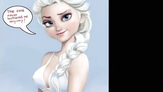 Frozen Elsa and Anna pussy wide open