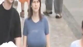 Huge Boobs Bouncing Down the Street
