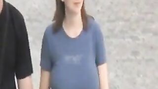 Huge Boobs Bouncing Down the Street