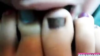 Hot girl sucking beautiful feet